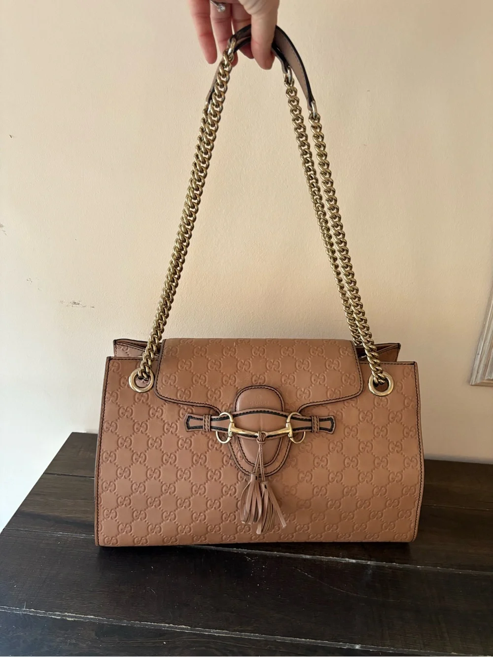 Gucci Emily GG Monogram Leather Shoulder Bag